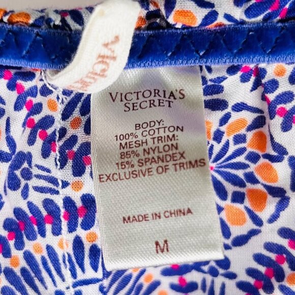 Victoria’s Secret Medium Cotton Pajama Set Geometric Capri Loungewear - Picture 7 of 8